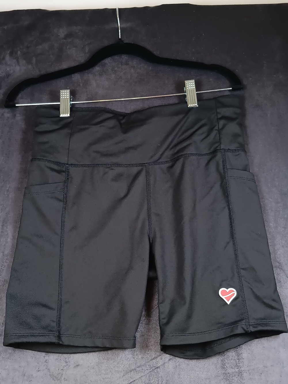 Heartbreak High-Rise Black Bike Shorts Medium With Back Pocket